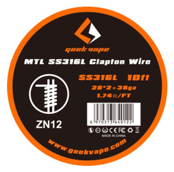 GeekVape MTL SS316L Clapton Wire Wickeldraht ZN12